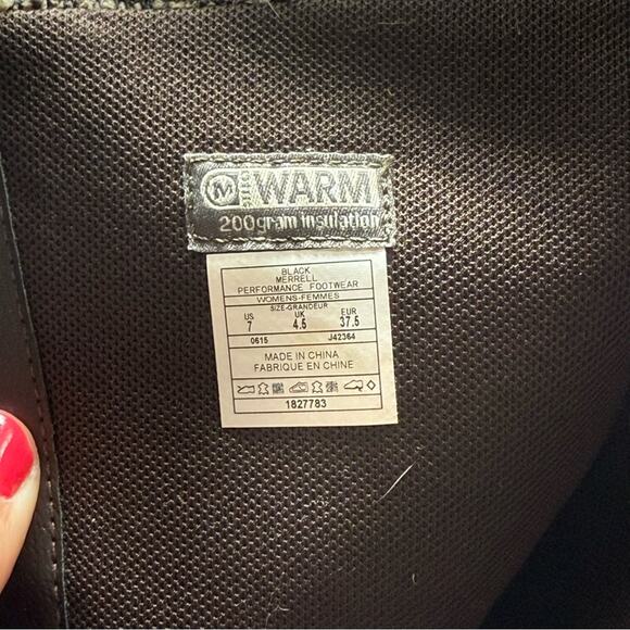 Merrell Black Winter Boots with Knitted Upper and Rubber Sole, Thermal. Size 7. - Picture 7 of 10